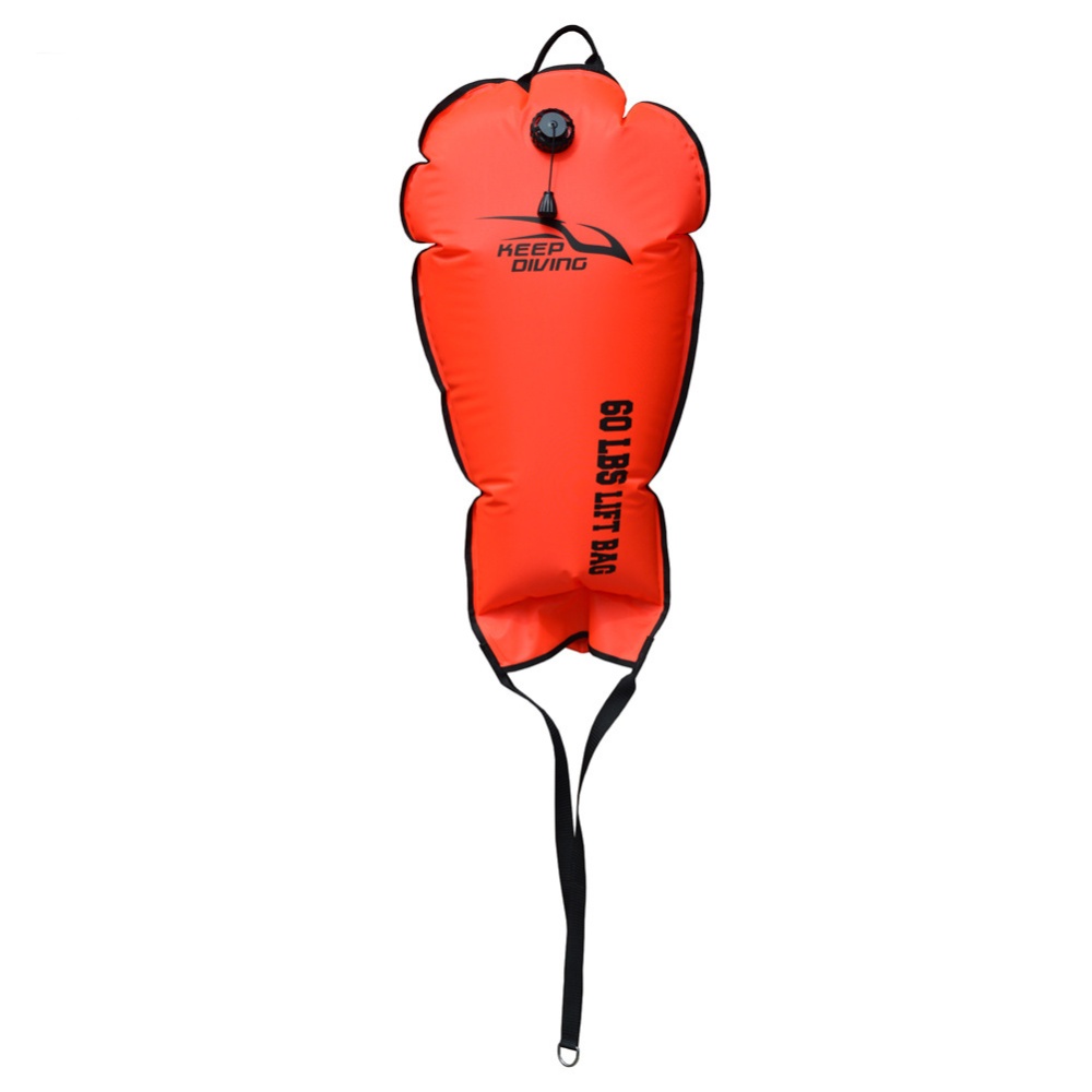 Scuba Diving Lift Bag 60/70/125/140LBS Big Exhaust Valve Buoyancy Fluorescent orange_140LBS - Image 3