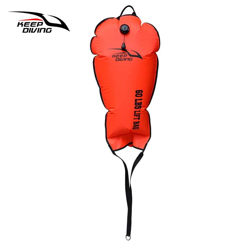 Scuba Diving Lift Bag 60/70/125/140LBS Big Exhaust Valve Buoyancy Fluorescent orange_140LBS - Image 2