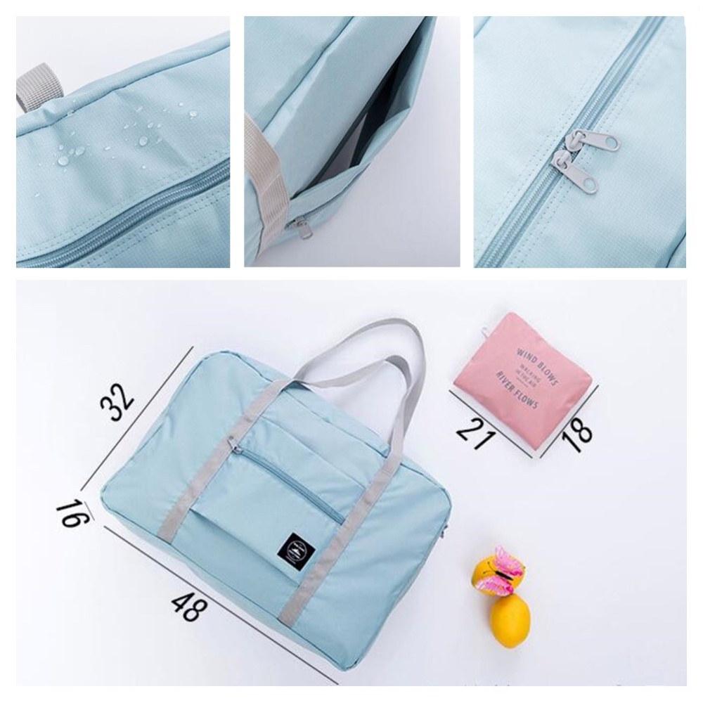 Waterproof Business Trip Folding Travel Bag Luggage Portable Aircraft pink - Image 3