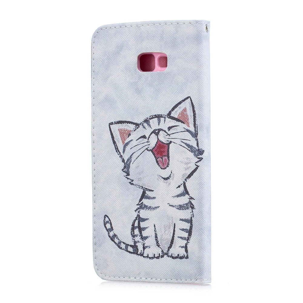 For Samsung J4 Plus/J6 Plus Cartoon Phone Shell Delicate Smartphone Case PU Leather Overall Protective Wallet Design Red lip cat - Image 3