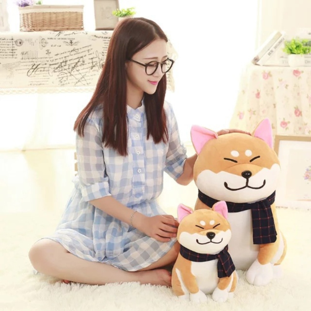 45cm Small Plush Akita Dog Stuffed Puppy Toy for Kids Gift Home Decoration white - Image 3