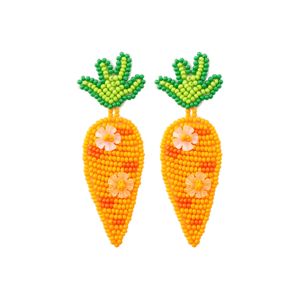 Retro Creative Carrot Earrings For Women Fashion Sequins Hand-woven Beaded Jewelry Accessories Gifts E69064 orange color - Image 3