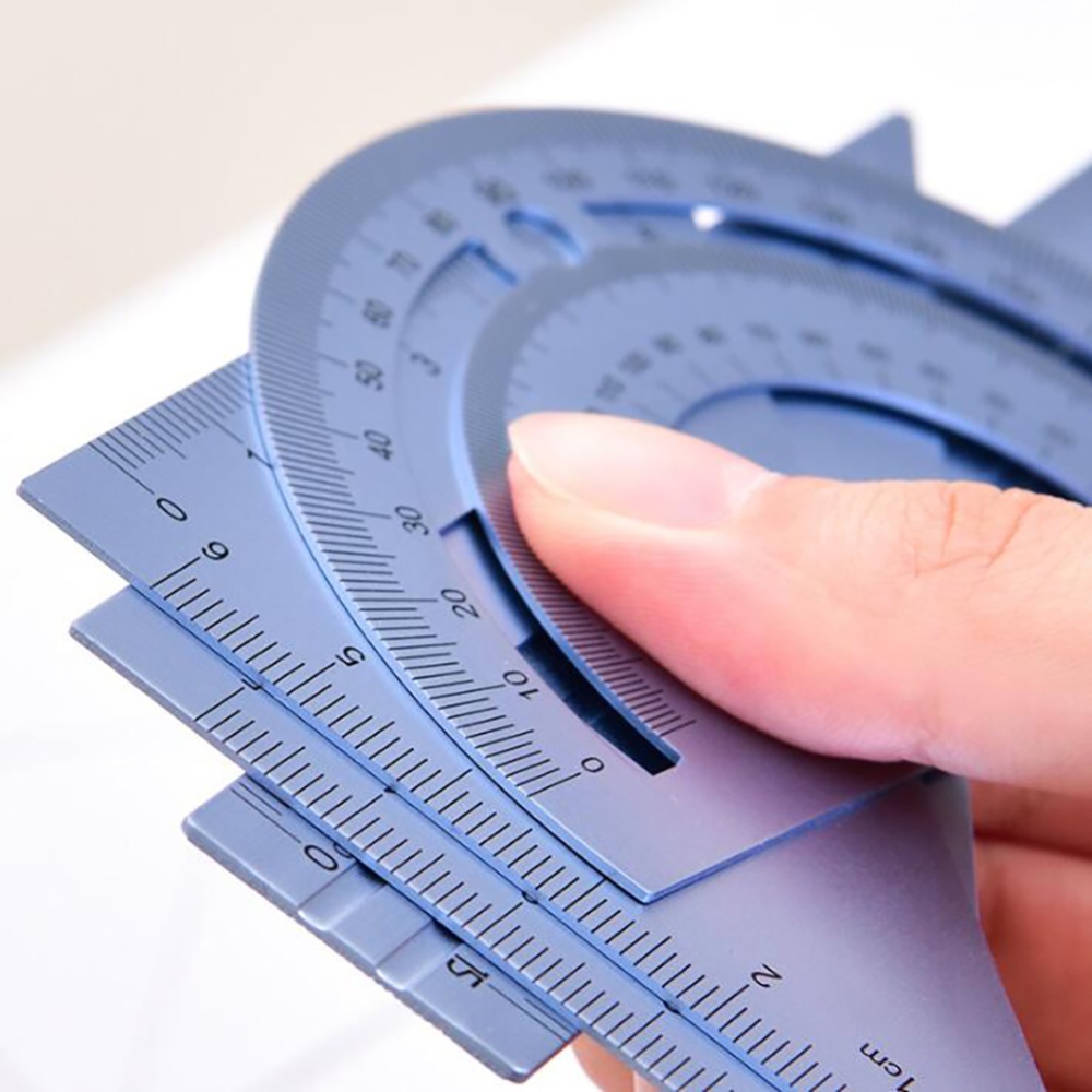 4pcs Metal Ruler Stationery Set Protractor Square Triangle Multifunctional Combination Kits - Image 2