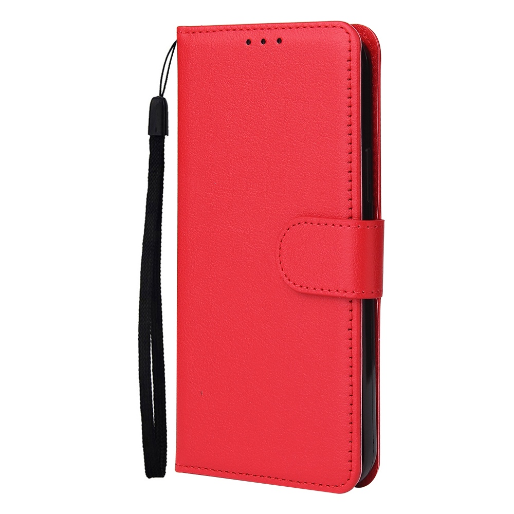 For Iphone 12 5.4 inch/6.1 inch/ 6.7 inch PU Leather Three-card Photo Frame Front Buckle Mobile Phone shell red - Image 3