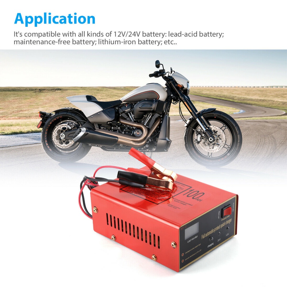 Maintenance-free Battery Charger 12v/24v 10a 140w Output For Electric Car US Plug - Image 3