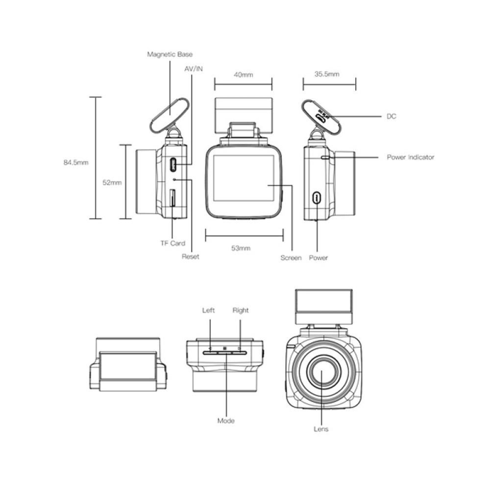 Anytek Dash Cam Camera 2 Inch Display Q2N 1080FHD Driving Recorder G-sensor Technology 200W Loop Recording Silver - Image 2