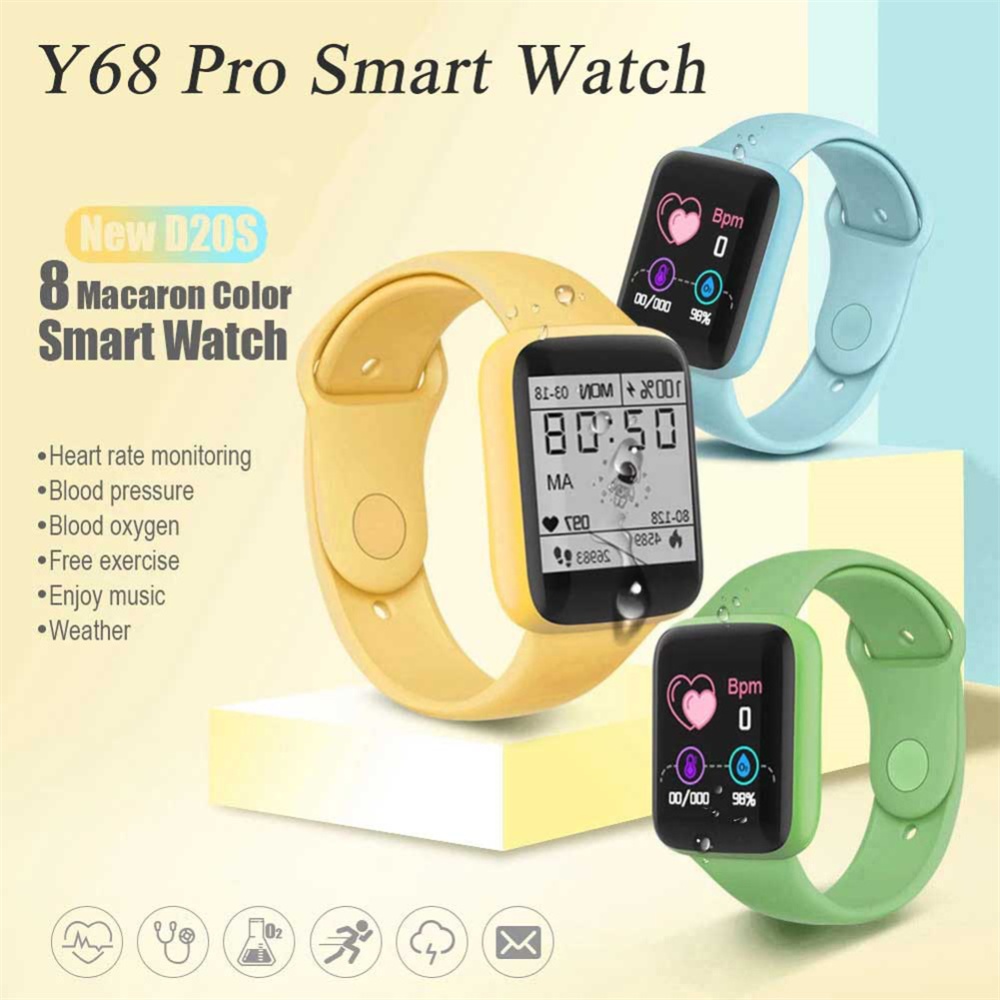 D20s Smart Watch For Men Women Bluetooth Connected Phone Heart Rate Monitor Fitness Sports Smartwatch green - Image 2