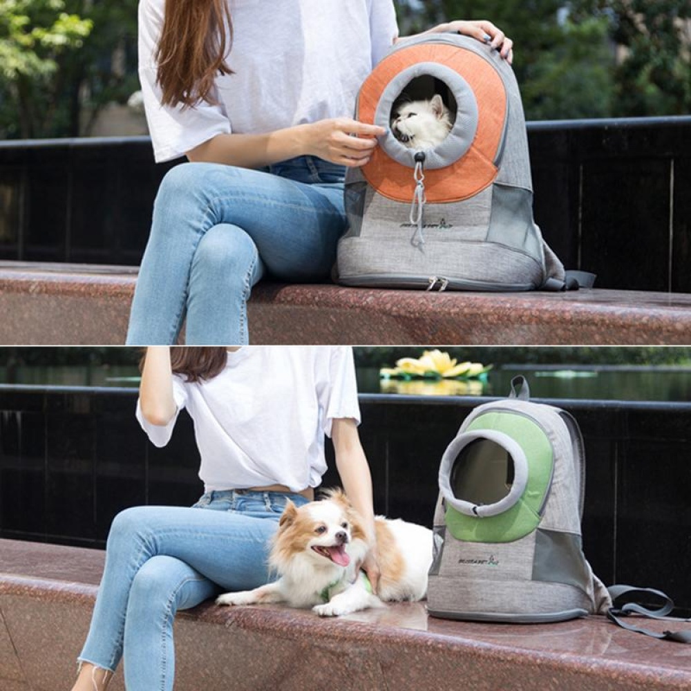 Eco-friendly Cation Outdoor Travel Safety Breathable Front Backpack for Pet Dog Cat M_Orange - Image 3