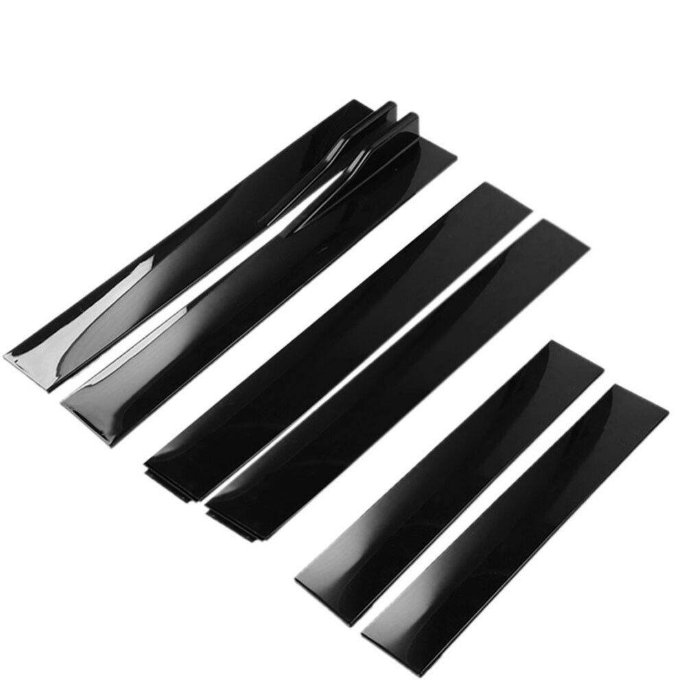 6pcs/set Universal Car Side Skirt Extension Rocker Panel Body Kit Lip Splitters Bright black - Image 3