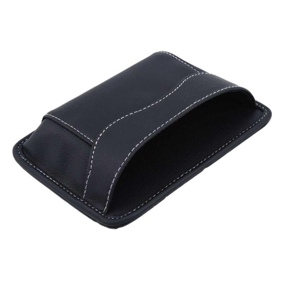 Leather Car Storage Pouch Multifunctional Hanging Bag Mobile Phone Case Box Black star - Image 3