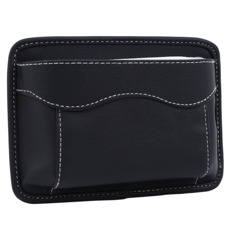 Leather Car Storage Pouch Multifunctional Hanging Bag Mobile Phone Case Box Black star - Image 2