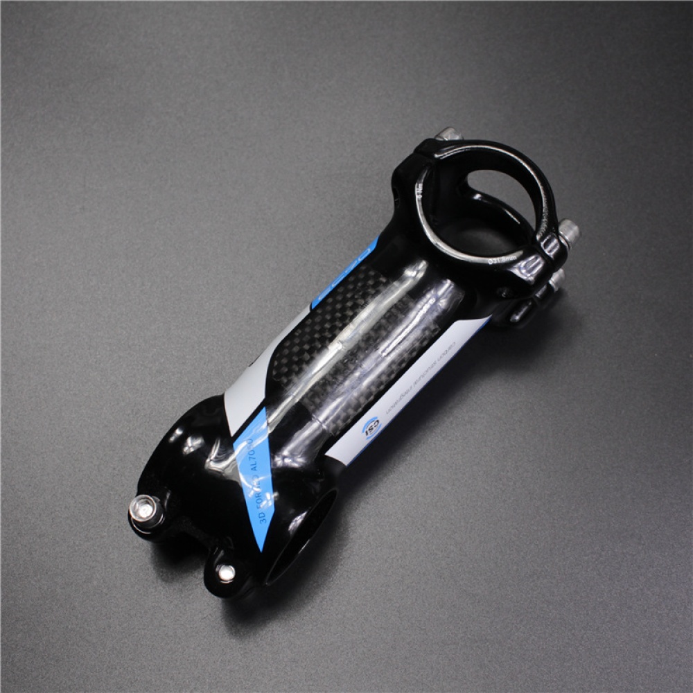 Pura Raza Half-carbon Fiber Bike Stem Upright Tube blue_100mm - Image 3