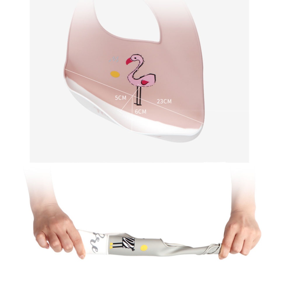 Silicone Baby Bib Adjustable Fit Waterproof cartoon silicone bib Squirting Elephant - Image 3