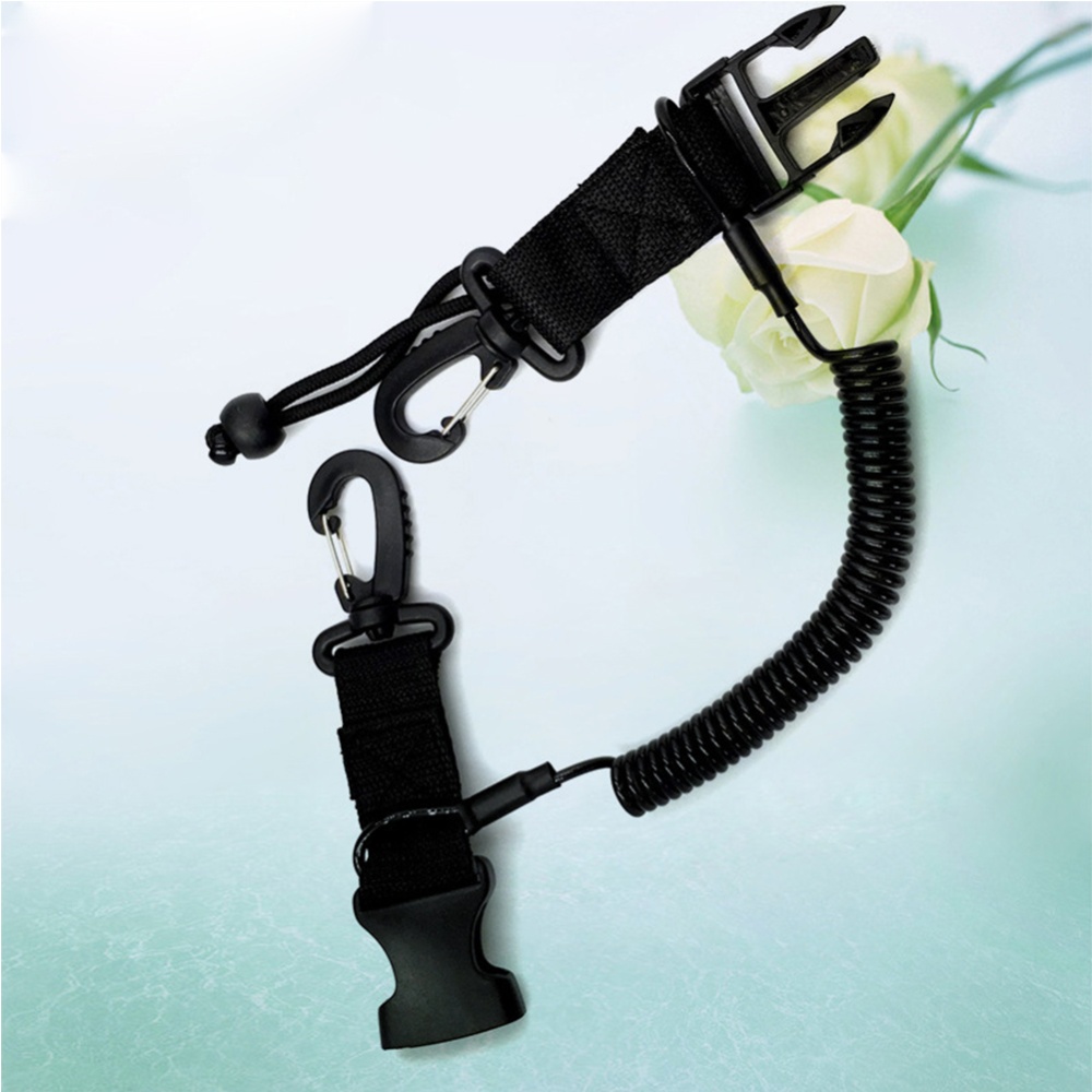 Diving Camera Spring Coil Lanyard with Clips & Quick Release Buckle - Image 2