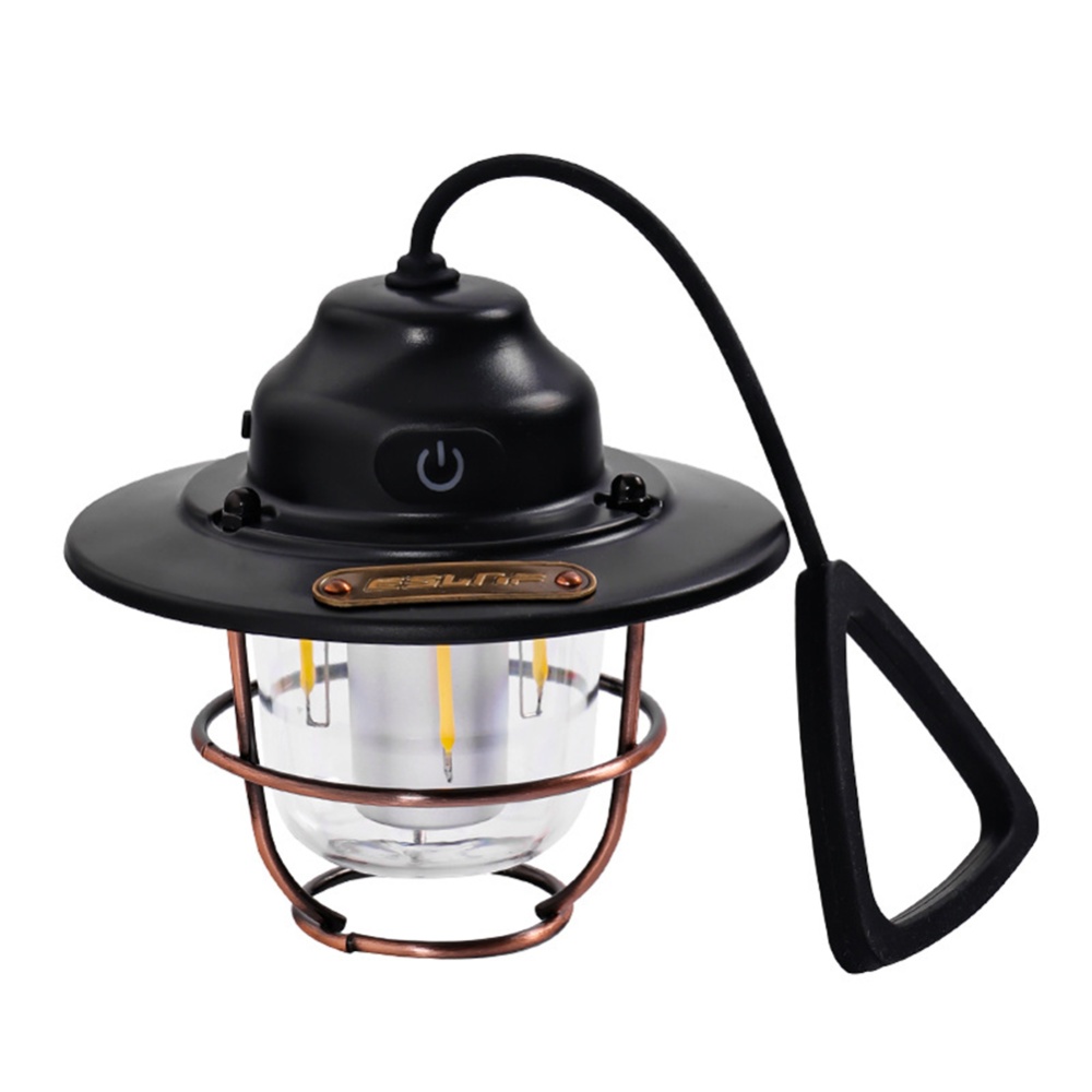 Outdoor Led Camping Light USB Rechargeable Hanging Retro Tent for Garden Yard Patio Tree Decoration Black - Image 2