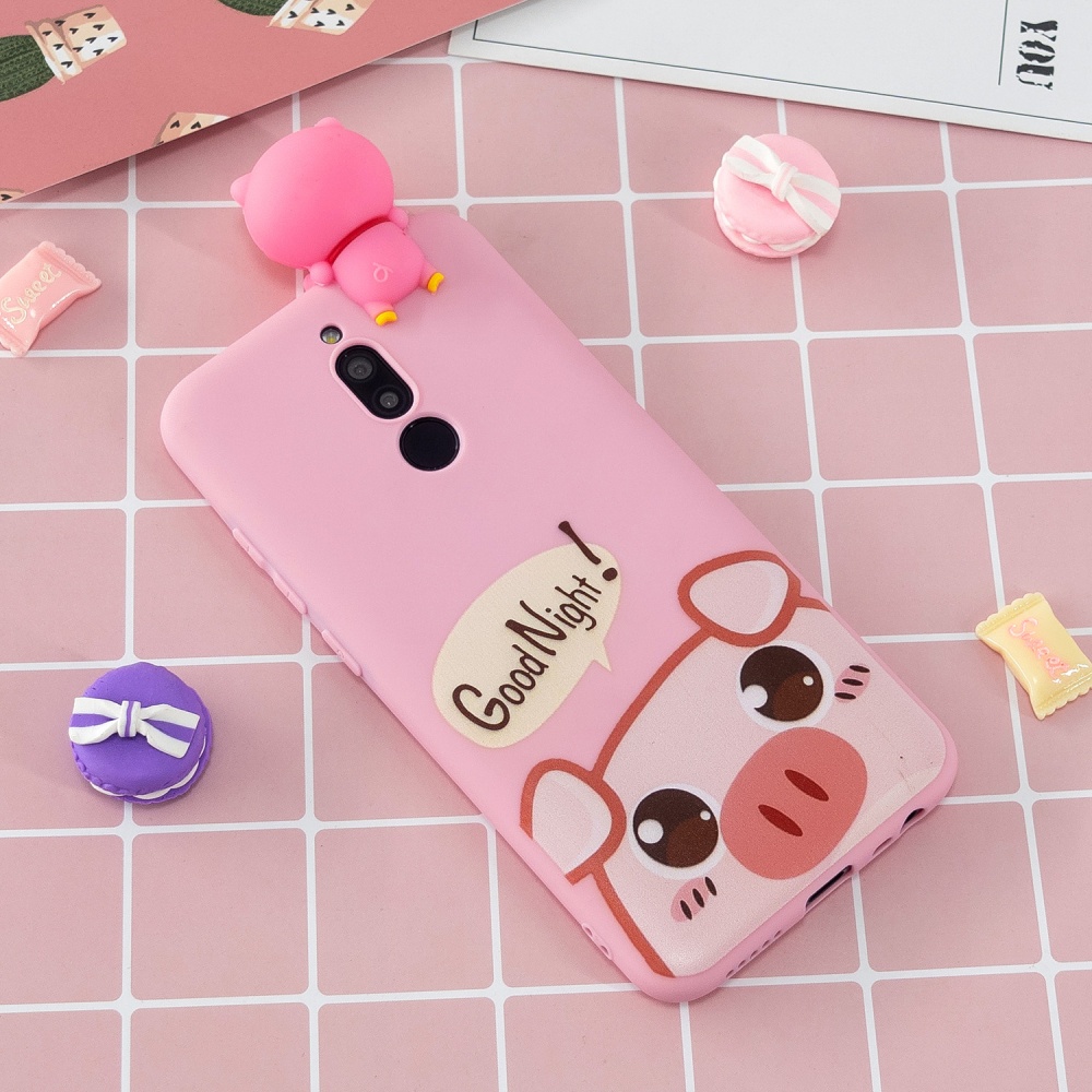 For Redmi 8/8A/5/Note 8T Mobile Phone Case Cute Cellphone Shell Soft TPU Cover with Cartoon Pig Duck Bear Kitten Lovely Pattern Rose - Image 3