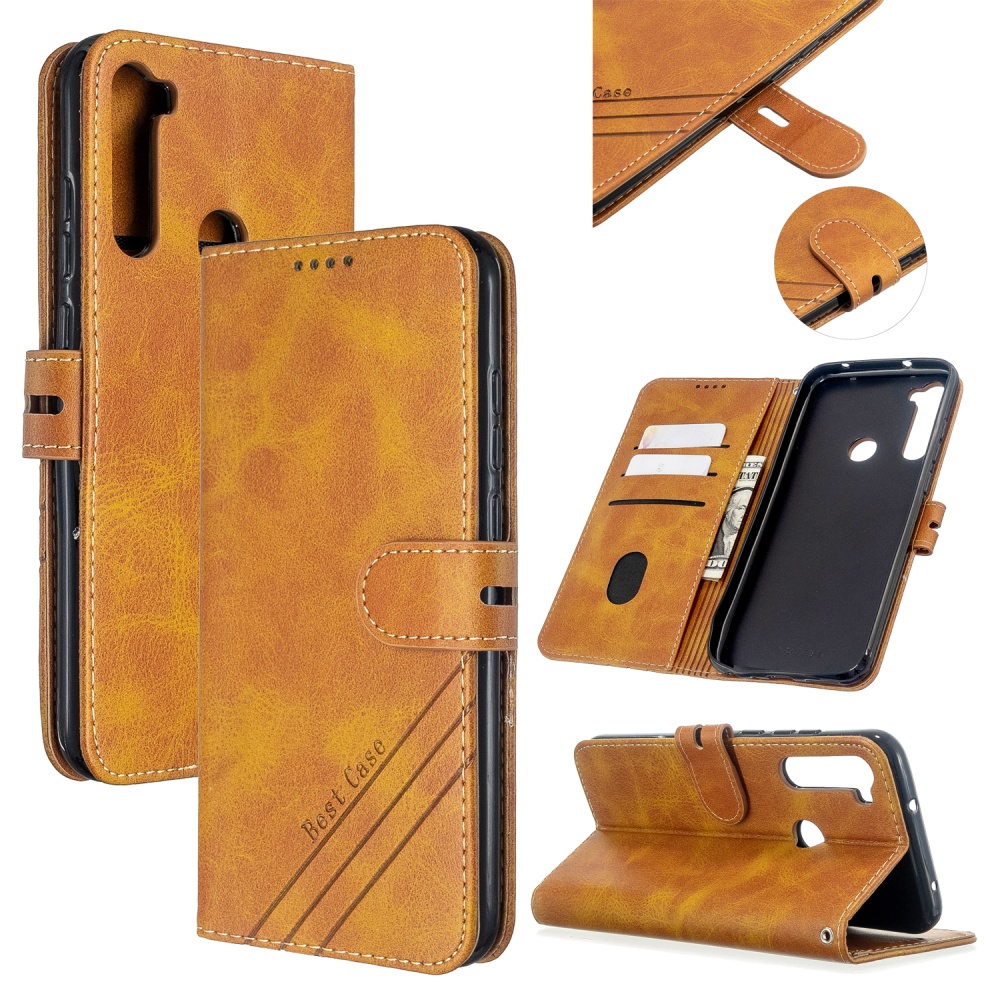 For Redmi Note 8T/Redmi 8/Redmi 8A Case Soft Leather Cover with Denim Texture Precise Cutouts Wallet Design Buckle Closure Smartphone Shell - Image 3