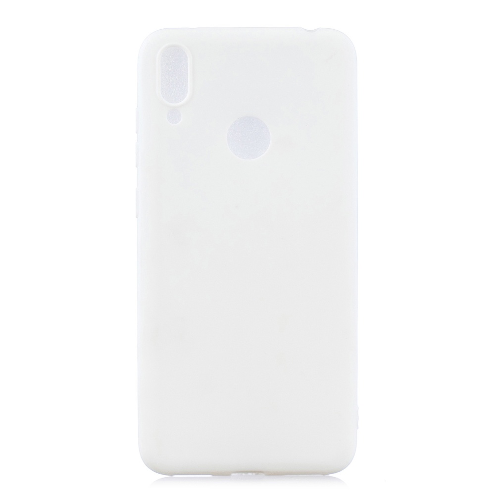 For HUAWEI Y7 2019 Lovely Candy Color Matte TPU Anti-scratch Non-slip Protective Cover Back Case white - Image 3