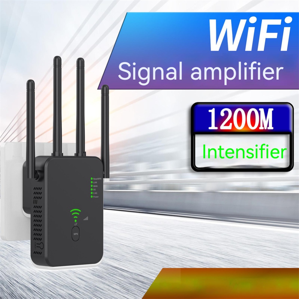 Ac1200m Wireless Wifi Repeater Signal Amplifier 5g Long Range Extender Router Booster White US Plug - Image 2