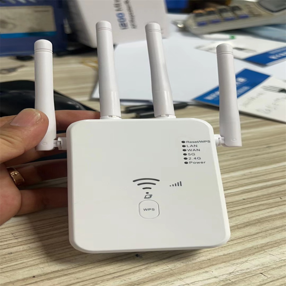 Ac1200m Wireless Wifi Repeater Signal Amplifier 5g Long Range Extender Router Booster White US Plug - Image 3