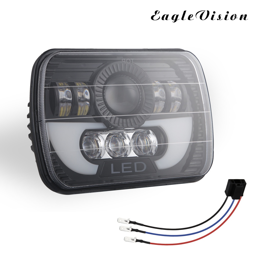 300W 7 inch 30000LM LED Headlight for Off-road Truck Vehicle 6000K white + Amber _1pc - Image 3