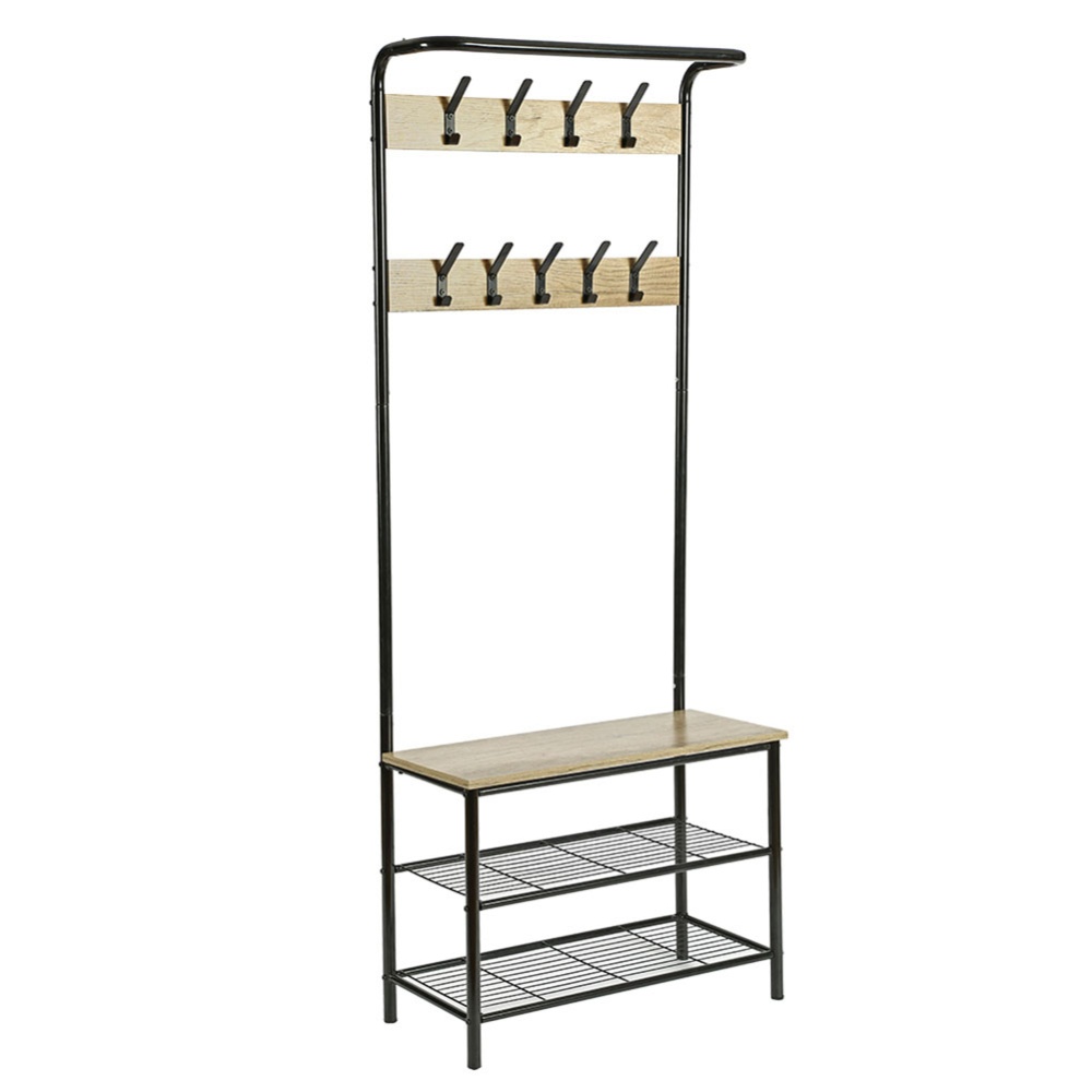 Metal Display Stand with Protective Paint for Home Storage Simple Coat Rack black - Image 3