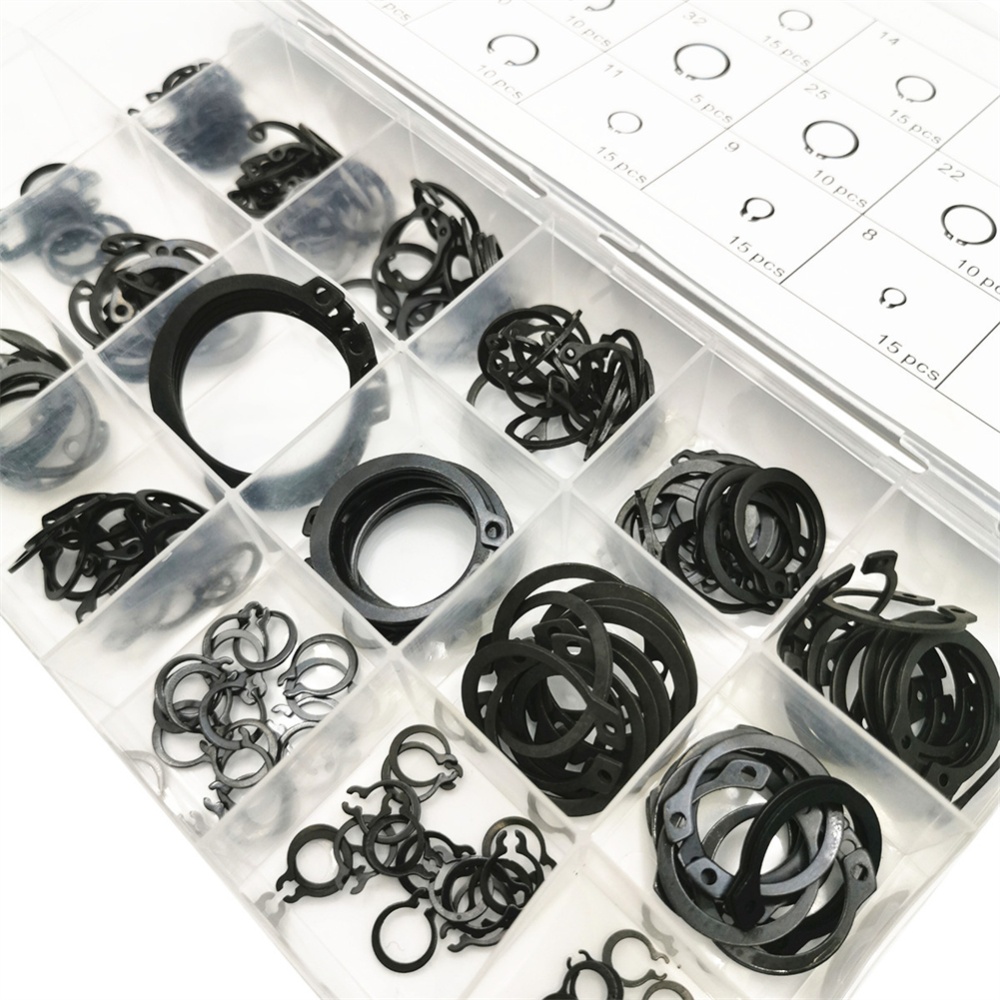 225pcs Retaining Circlips C-clip Assortment Kit 6mm-32mm Manganese Steel Snap Ring Shaft Fastener (box style random) - Image 3