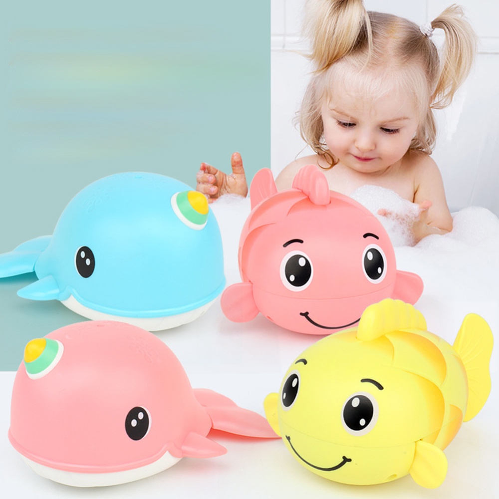 Children Whale Carp Animal Wind-up Toys Summer Bathing Swimming Clockwork For Boys Girls Party Gifts pink whale - Image 2