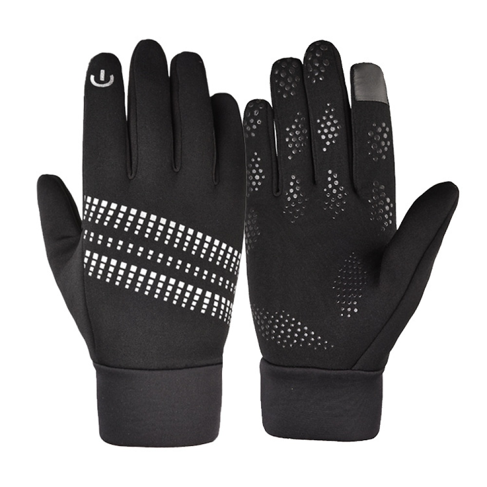 Outdoor gloves Fleece antiskid Winter Cycling Gloves touch screen Windproof Sport For Bike Motorcycle Warm Glove black_One size - Image 3