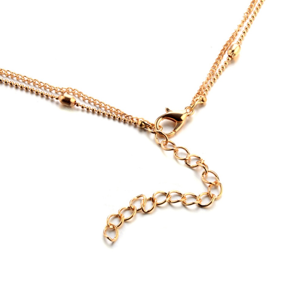 Women Necklace Alloy Simple Style Fashion Peach-heart-shape Multi-layer Clavicle Golden - Image 2