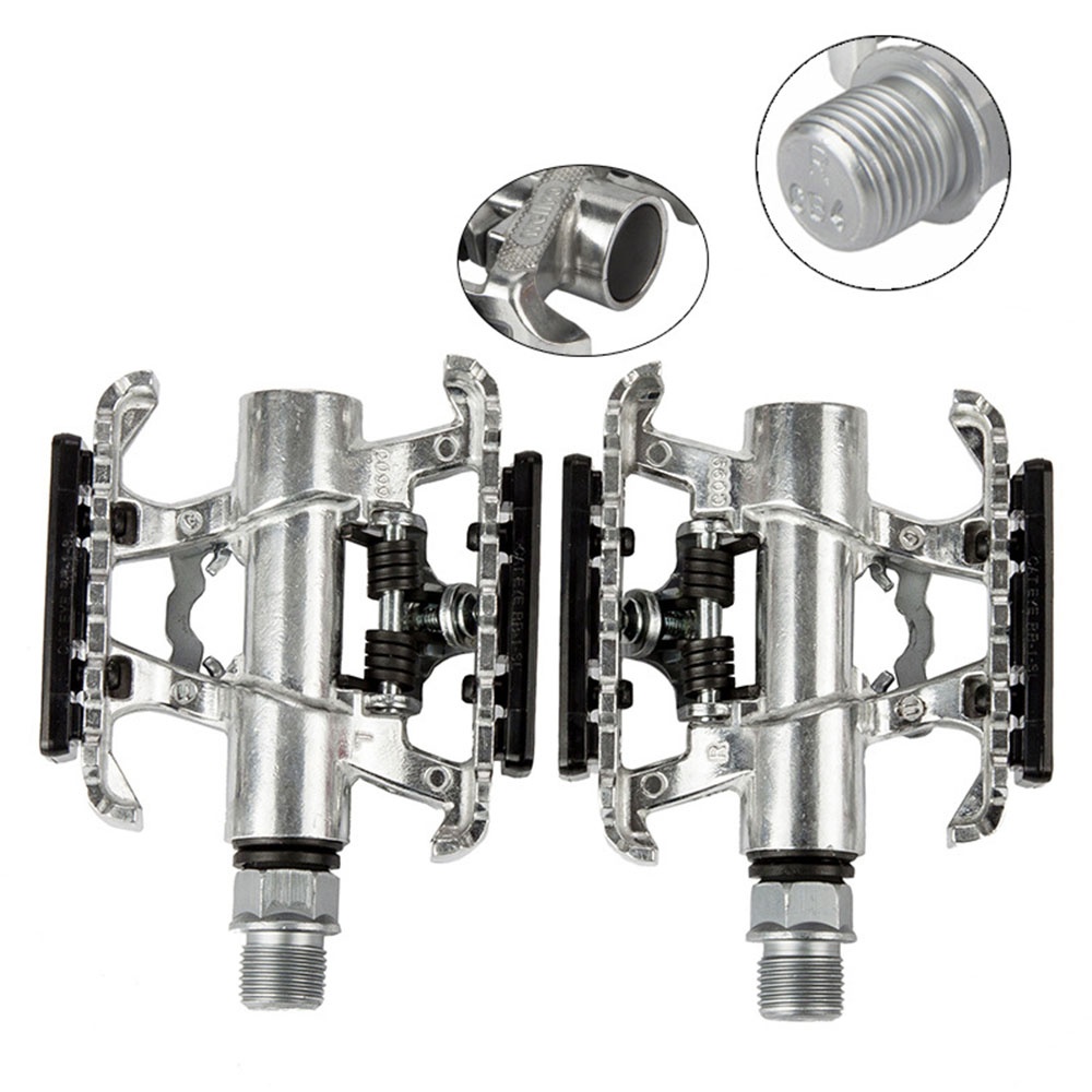 MTB Bicycle Double-sides Ball Bearing Pedal Aluminum Alloy Self-locking Silver_C099 pedal - Image 3