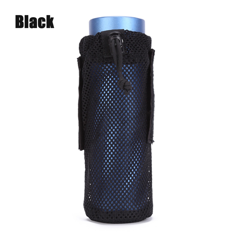 FGJ Lightweight Molle Outdoor Water Bottle Bag Camping Cycling Hiking Foldable Belt Holder Kettle Pouch black_9*23 - Image 3