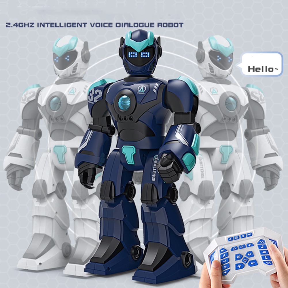 BG1532 Remote Control Robot Rechargeable Smart Voice Gesture Induction Model Toy Royal Blue - Image 3