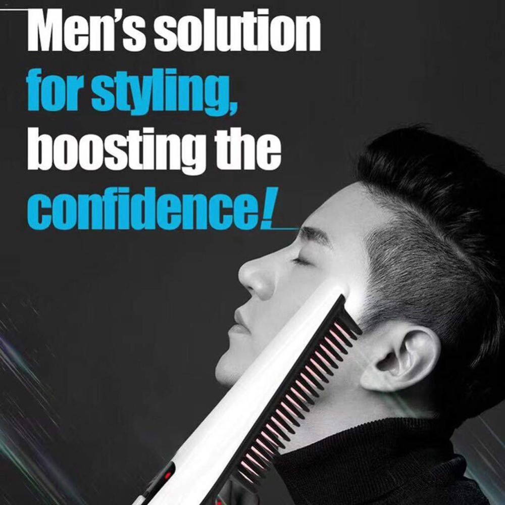 Styling Comb Beard Straightener Hair Electric Hot Straightening Curling Brush U.S. regulations - Image 2