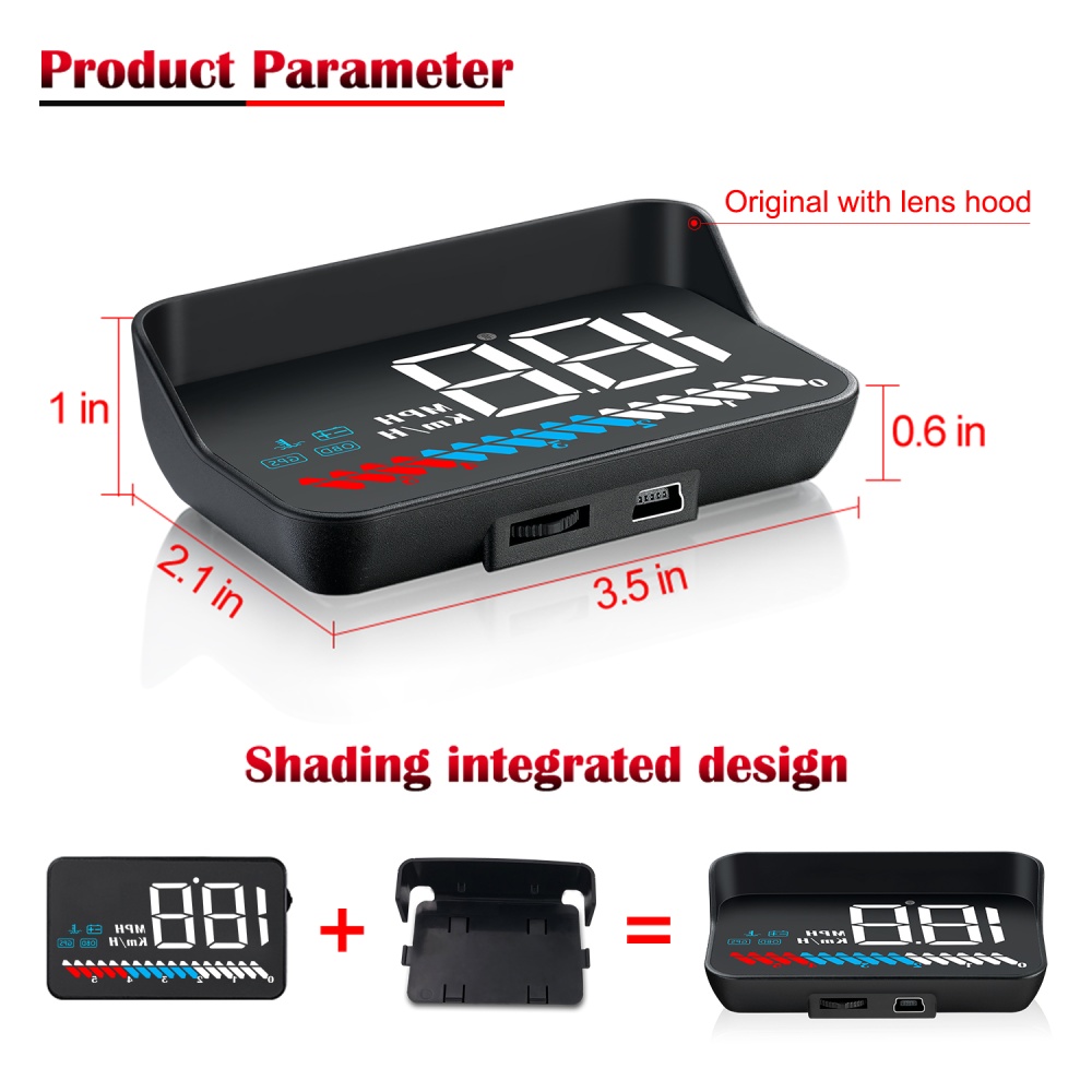 M7 Head-Up Display LED Color Screen HUD GPS Speed OBD2 Fault Code Elimination Car Diagnostic Tool black_M7 - Image 3