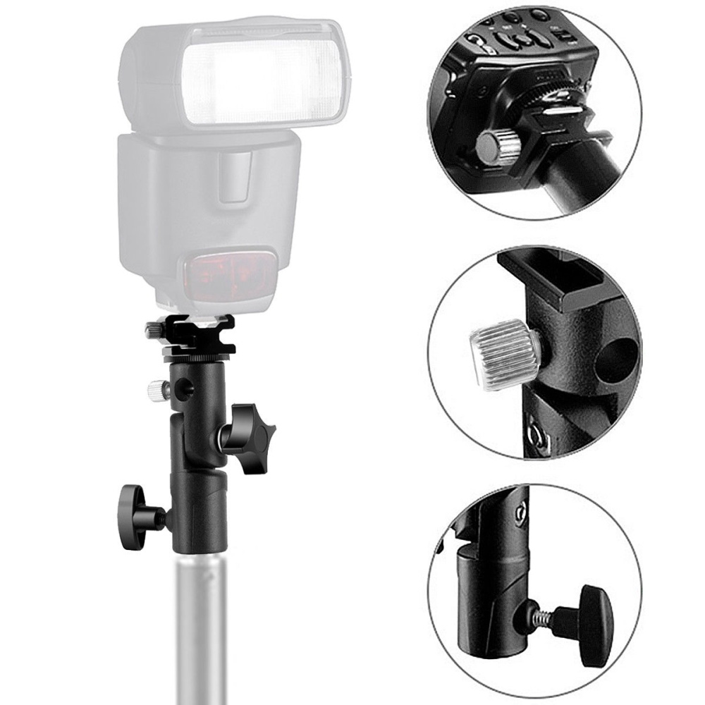 Hot Shoe Umbrella Holder Mount E Type Flash Light Stand Bracket for DSLR Camera black - Image 3