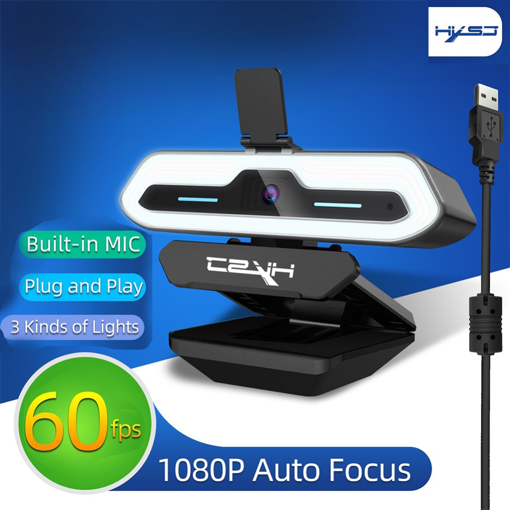 Auto Focus Camera 60fps HD 1080P HXSJ K60 Built-in Digital Microphone Infrared Night Vision Black - Image 3