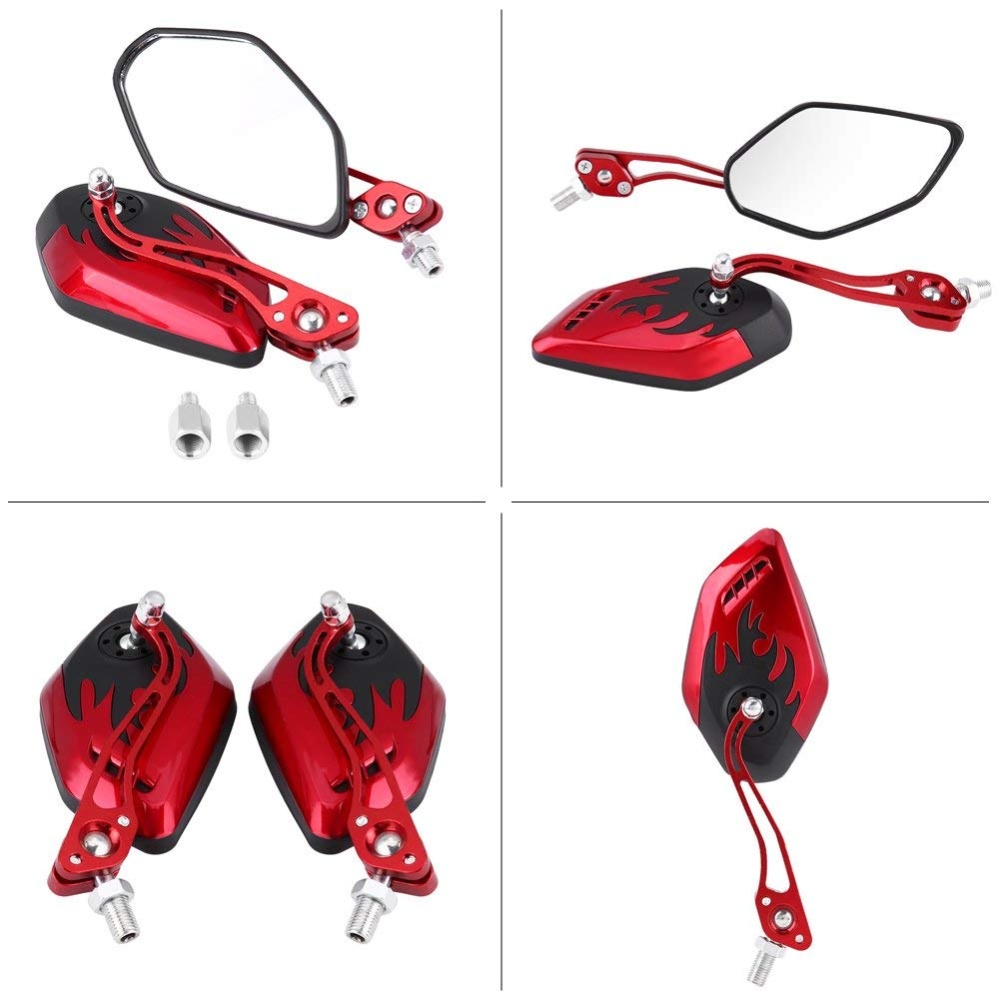 Fashion Motorcycle Refit Rear View Side Rearview Mirrors for Yamaha Suzuki Honda red - Image 2