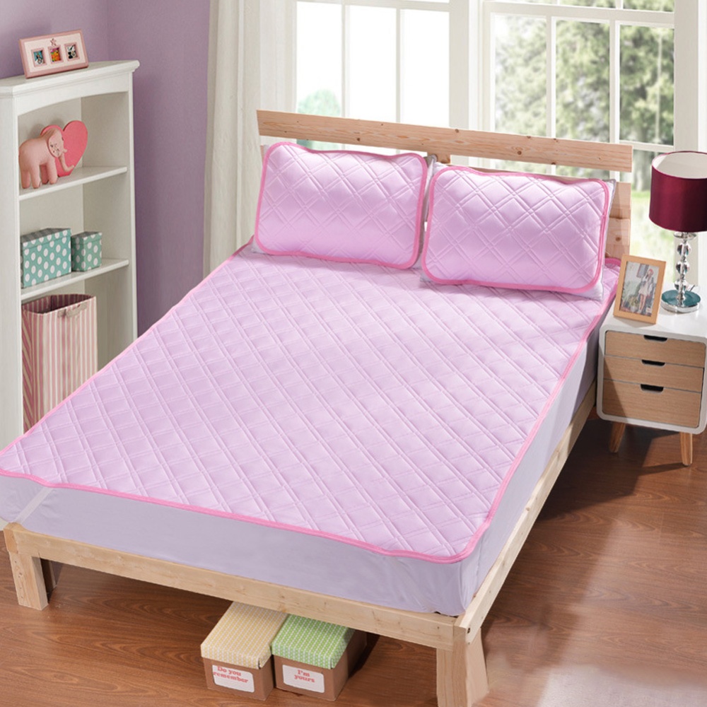 Cool Mattress Folding Cellular Mesh Summer Sleeping Mat for Home Bed Pink