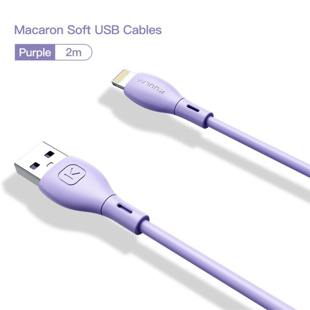 1m/2m Tpe Soft Rubber Data Cable Copper Core Good Toughness For Type-c Device Interface Light purple 2M - Image 3