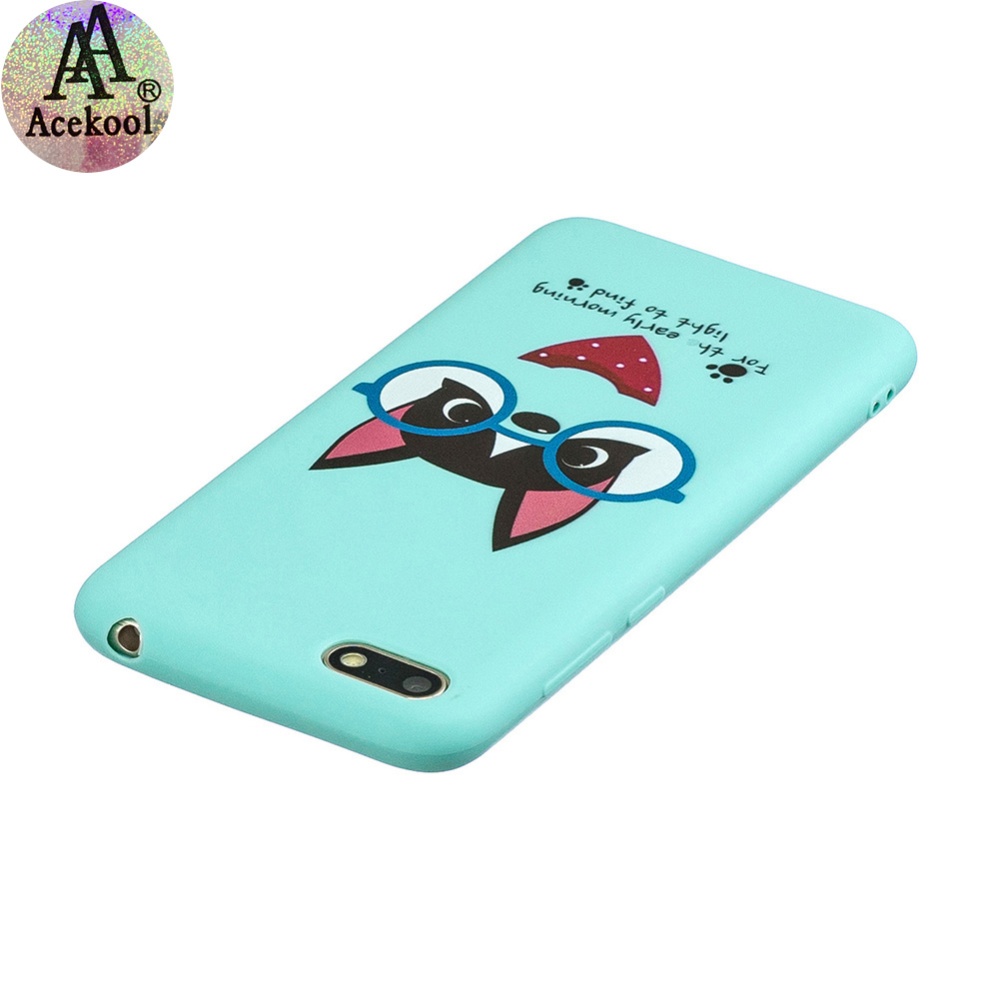 Acekool for HUAWEI Y5 2018 Cartoon Lovely Coloured Painted Soft TPU Back Cover Non-slip Shockproof Full Protective Case with Lanyard Light b - Image 3