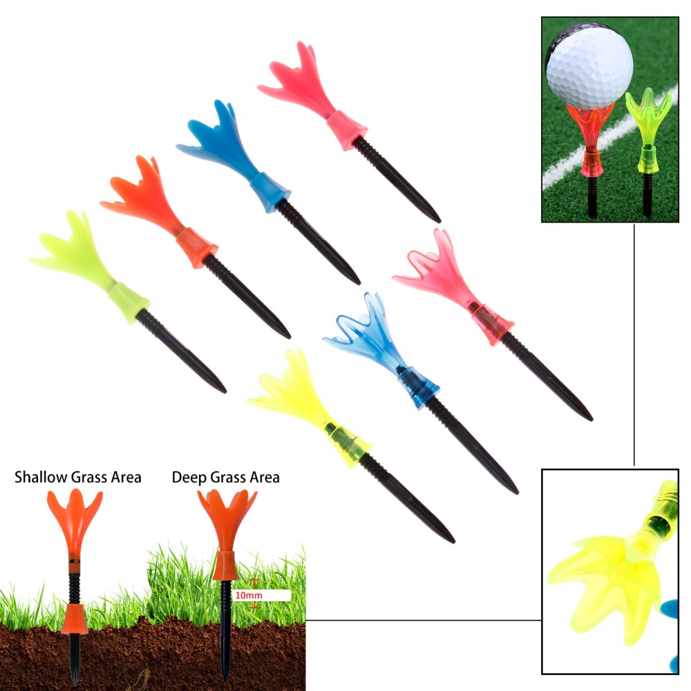 Adjustable Golf Plastic Tees Ball Holder Golfer Training/Practice Tool Rotatable Limited Step Down Random Color - Image 3