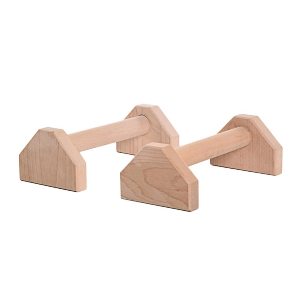 Wooden Push-Ups Rack Parallettes Gymnastics Calisthenics Stand Handstand Bar Fitness Training Pine wood small 25cm - Image 3