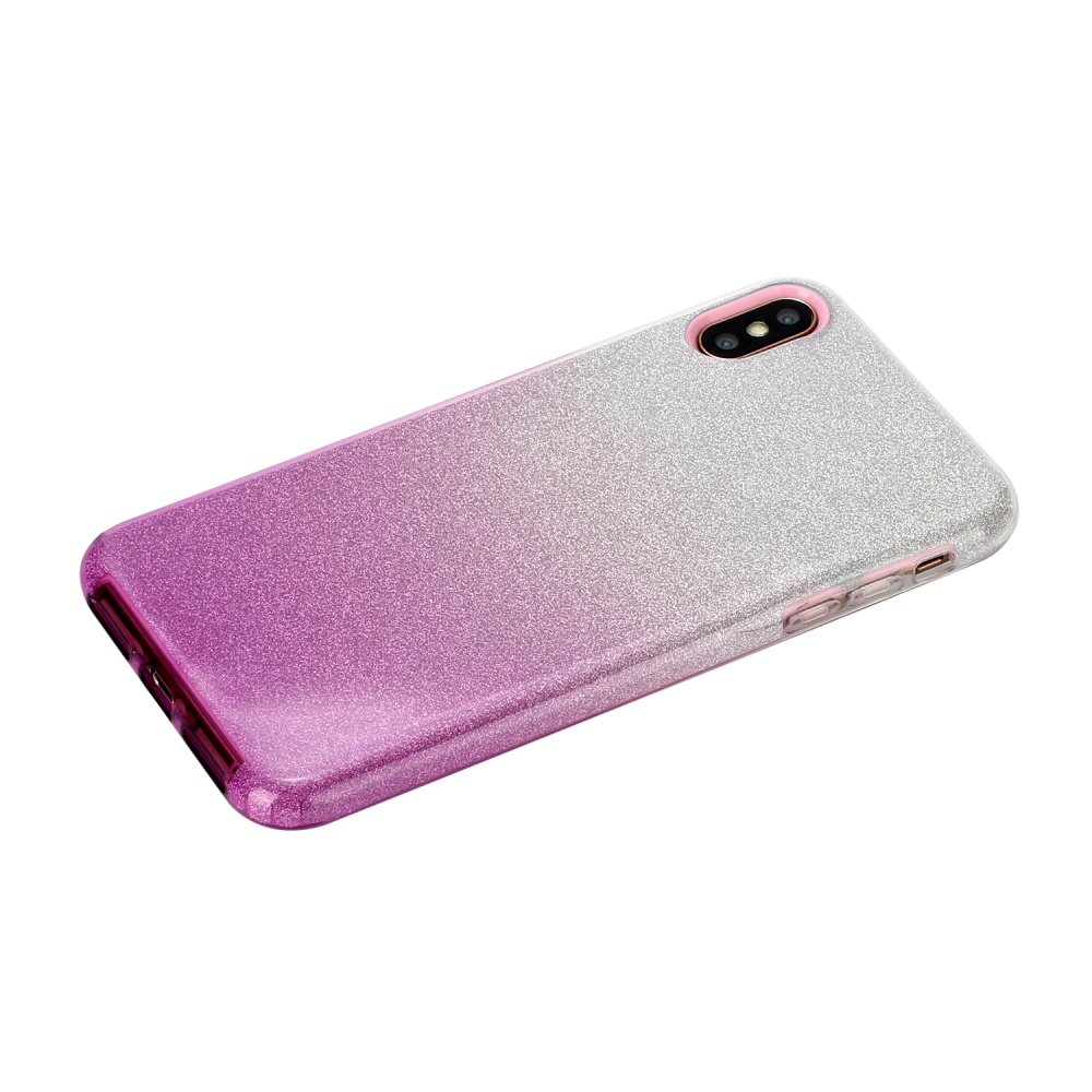 For iphone X/XS/XR/XS MAX/11/11 pro MAX Phone Case Gradient Color Glitter Powder Cover with Airbag Bracket purple - Image 3