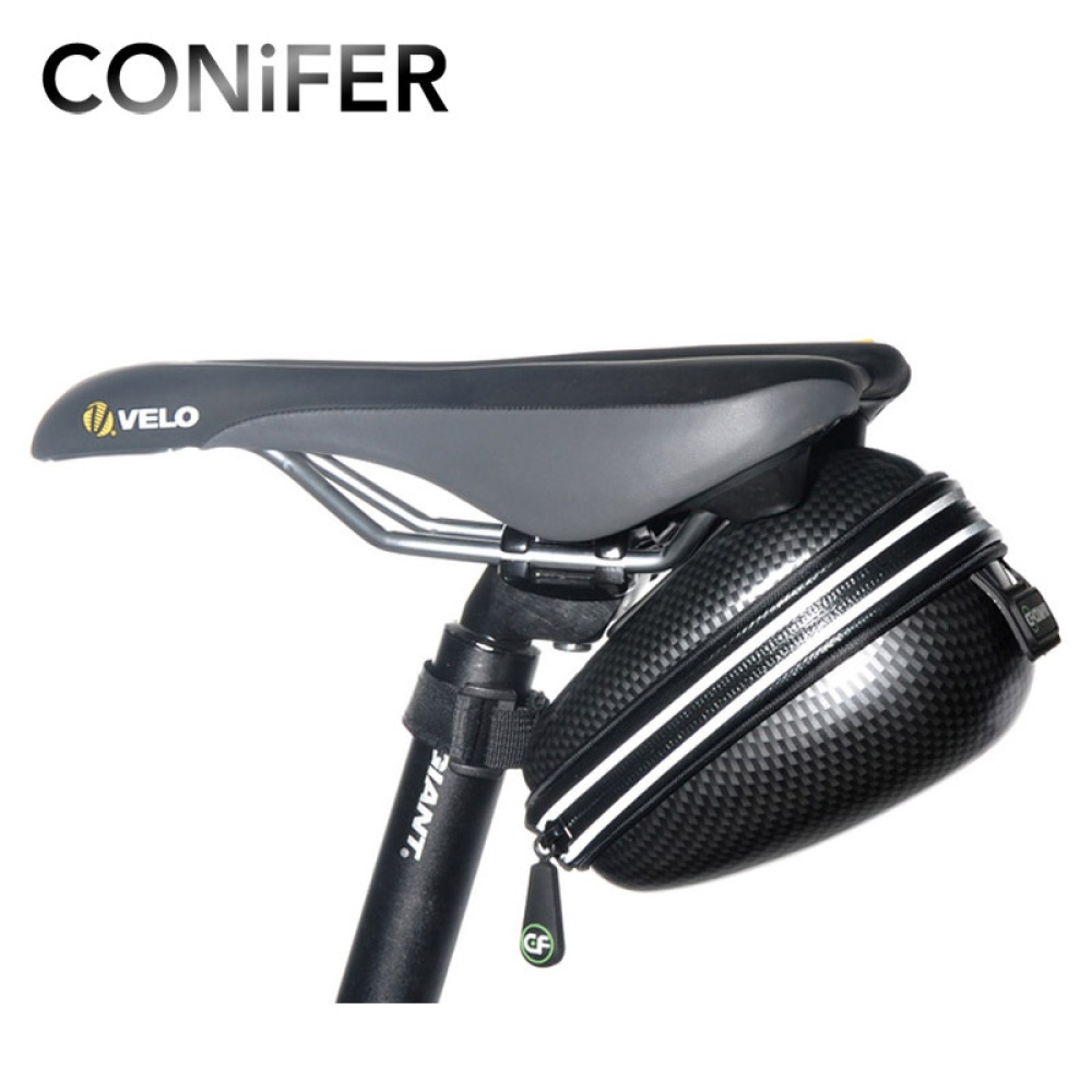 Bike Rear ABS Hard Shell Bag Reflective Rain Waterproof Portable Mountain Road Rack Frame Tube Cycling Tail Bicycle Saddle V02 black_small - Image 3