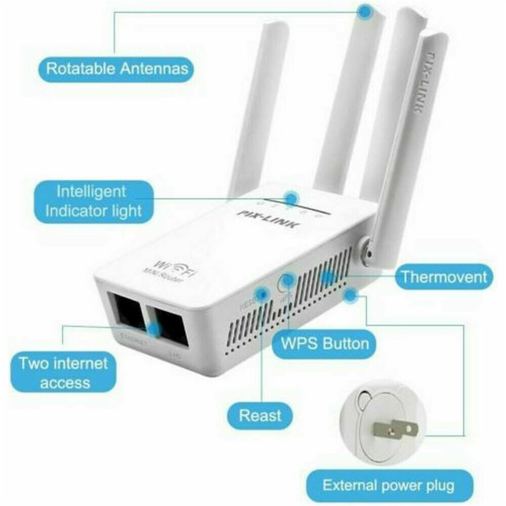 1200 Mbps Wifi Range Extender Repeater Dual Frequency Technology Wireless Amplifier Router Signal Booster White US Plug - Image 3