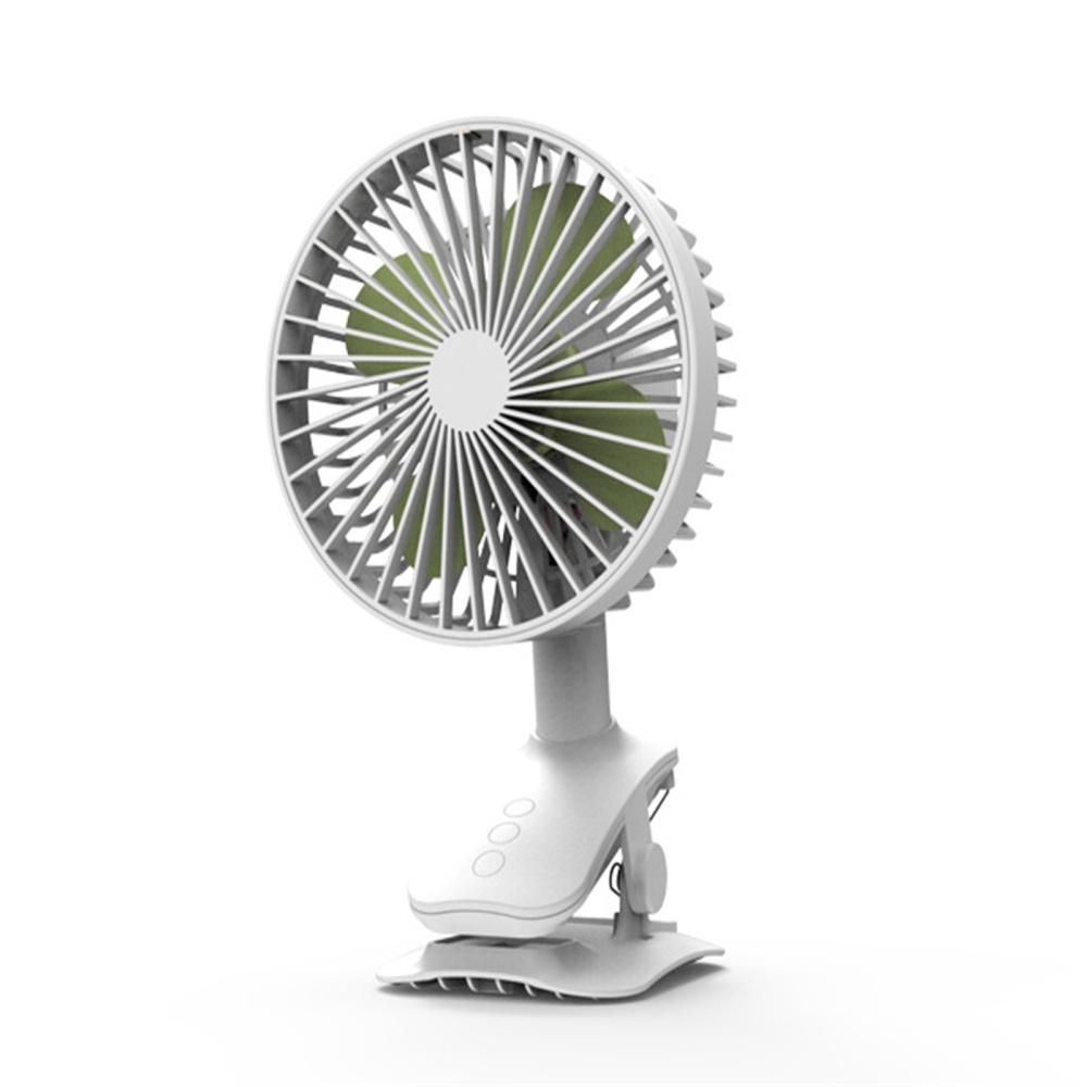 Portable Mini Clip On Fan 3 Levels 2000mah Battery Below 36db Low Noise Mute Desktop Air Cooling 2000mAh white - Image 2