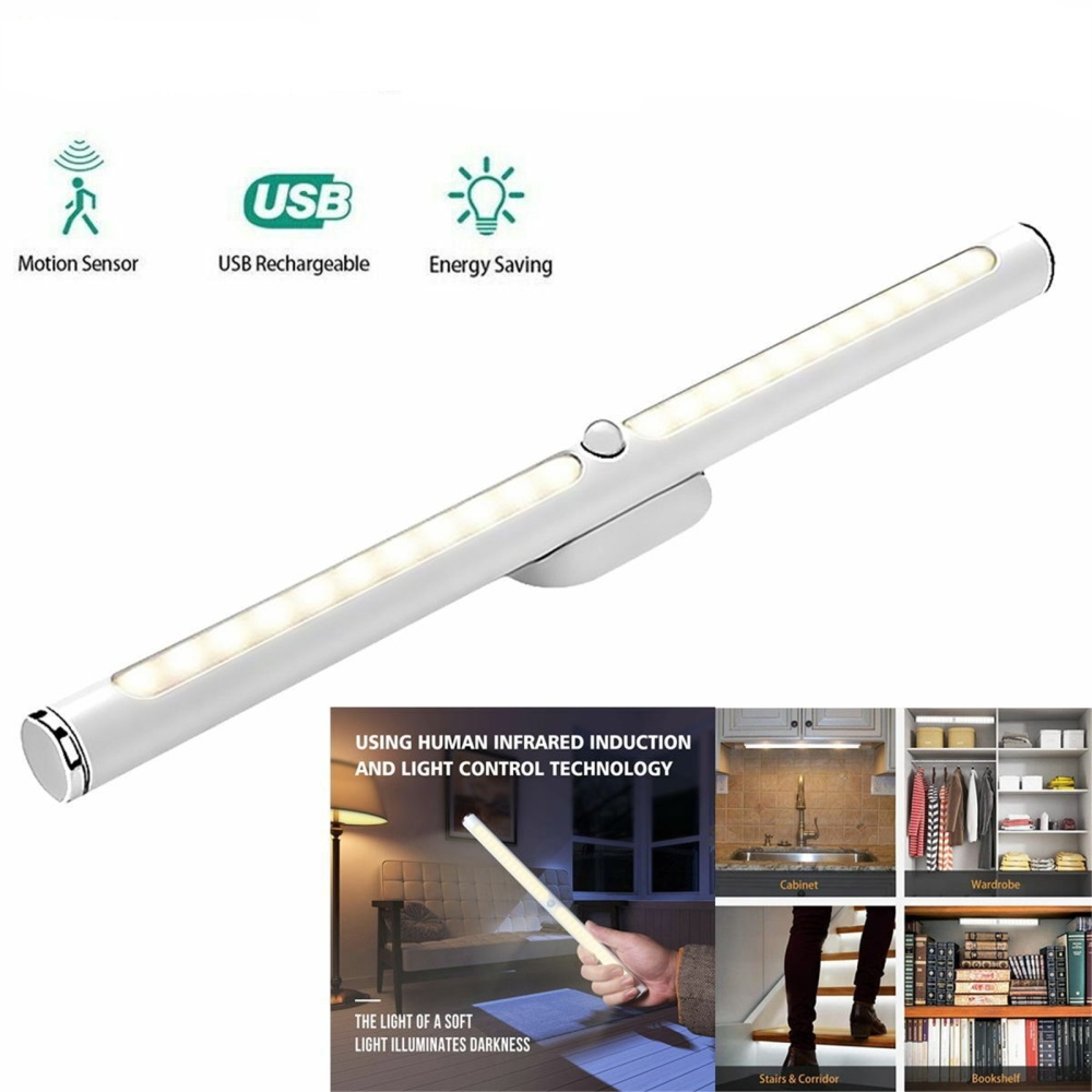 22 Led Closet Lights 6500k Usb Rechargeable Energy-saving Super Bright Motion Sensor Under Cabinet Lamp warm light