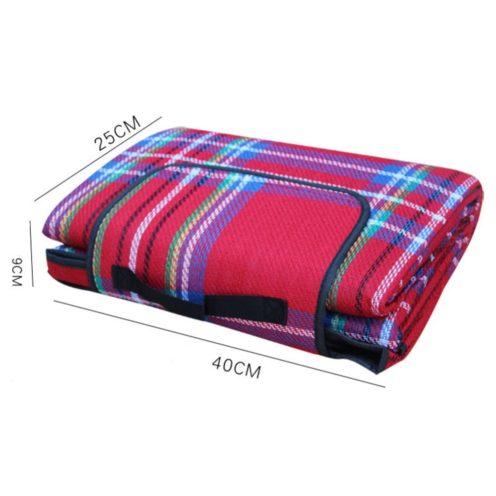 Outdoor Beach Picnic Folding Camping Mat Waterproof Sleeping Pad Moistureproof Plaid Blanket blue_200 * 150 - Image 2