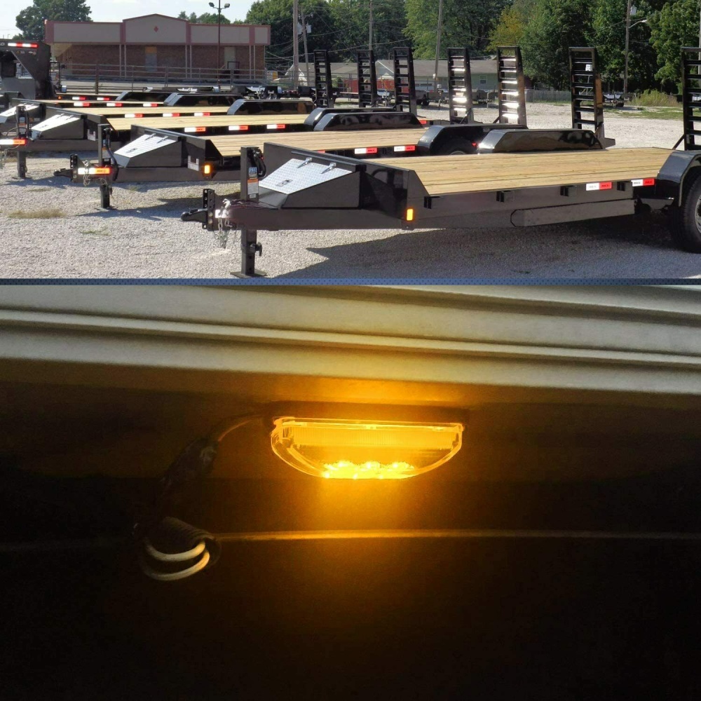 1 Pair Amber 3-led Side Marker Lights Rv Truck Trailer Waterproof Clearance Light Yellow light - Image 2